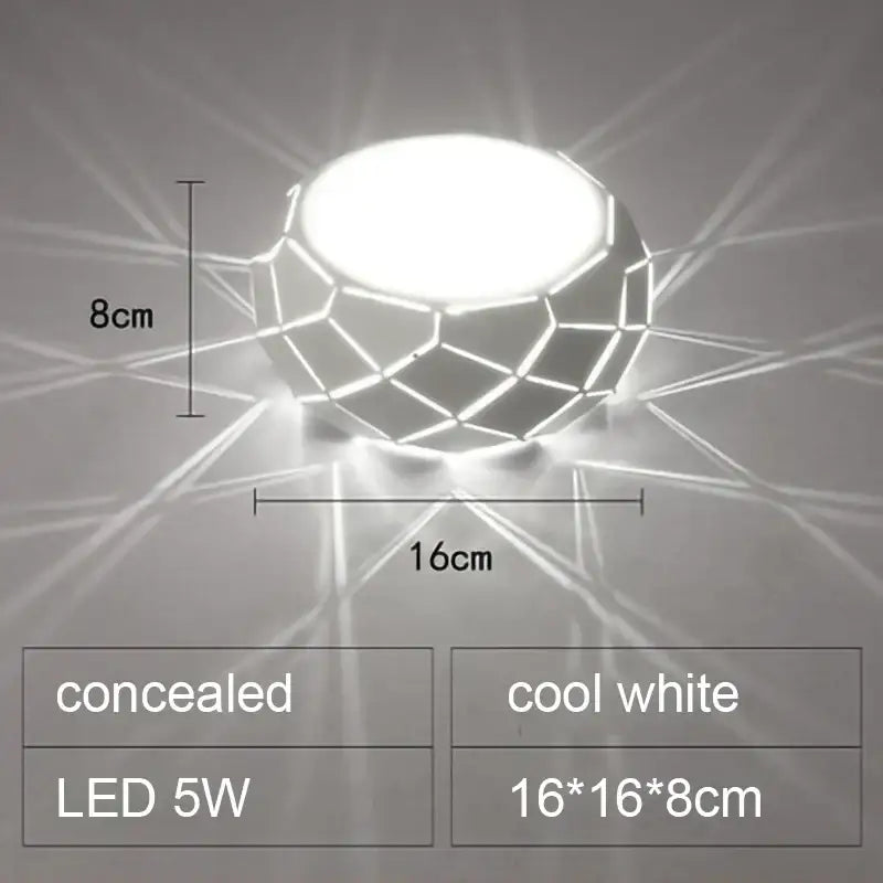 Minimalist metallic dimmable cool white led ceiling light with geometric faceted design and concealed mounting decorbites led ceiling