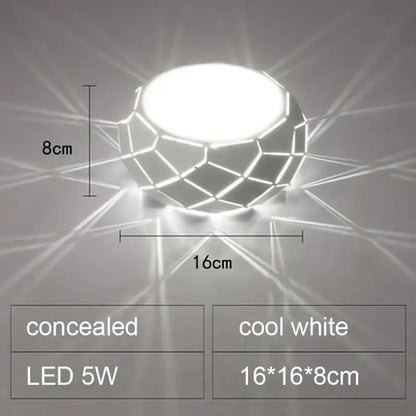 Minimalist metallic dimmable cool white led ceiling light with geometric faceted design and concealed mounting decorbites led ceiling