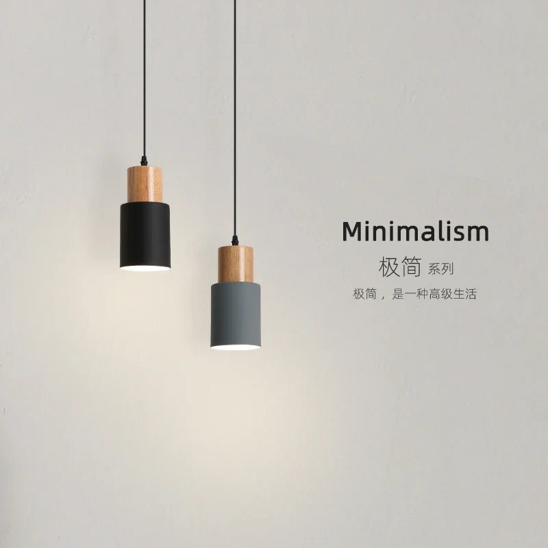 Minimalist Nordic Wood and Metal Single Pendant Light - Decorbites