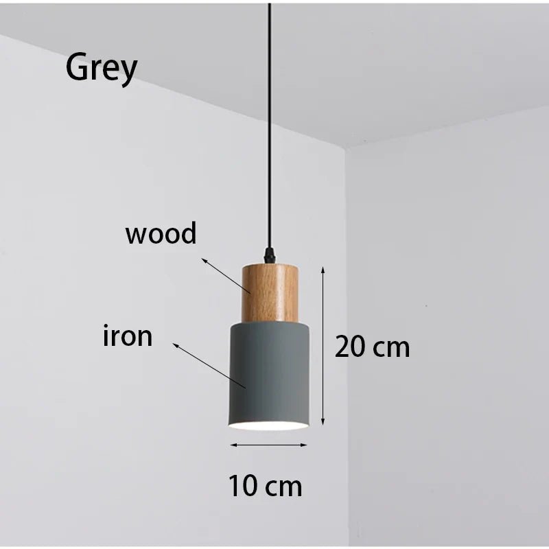 Minimalist Nordic Wood and Metal Single Pendant Light - Decorbites