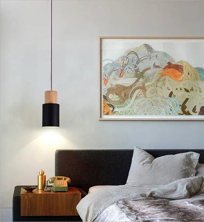 Minimalist Nordic Wood and Metal Single Pendant Light - Decorbites