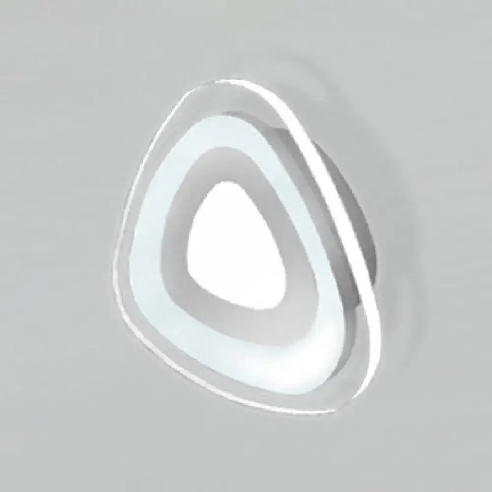 Minimalist off white triangle round square led wall lamp with translucent acrylic and metallic trim for bedroom lighting