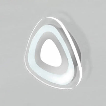 Minimalist off white triangle round square led wall lamp with translucent acrylic and metallic trim for bedroom lighting