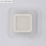 Minimalist off-white square led wall lamp with smooth rounded edges featuring triangle round square design for bedroom
