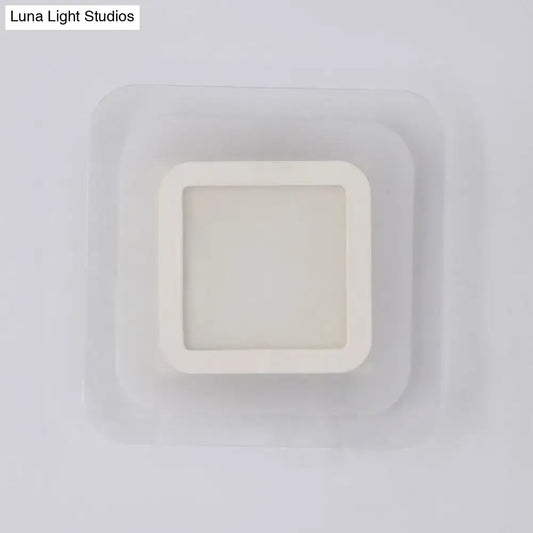 Minimalist off-white square led wall lamp with smooth rounded edges featuring triangle round square design for bedroom