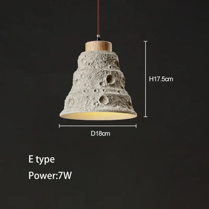 Minimalist petal ceramic pendant chandelier with gray textured concrete high pendant and wooden top for bedroom decorbites concrete high pendant chandelier