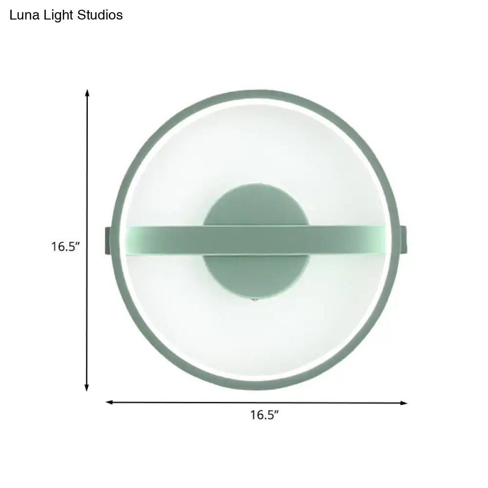 Minimalist sage green wall lamp with matte frame and white warm light diffuser featuring integrated led strip