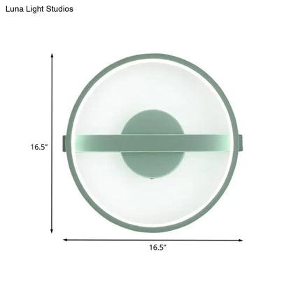 Minimalist sage green wall lamp with matte frame and white warm light diffuser featuring integrated led strip