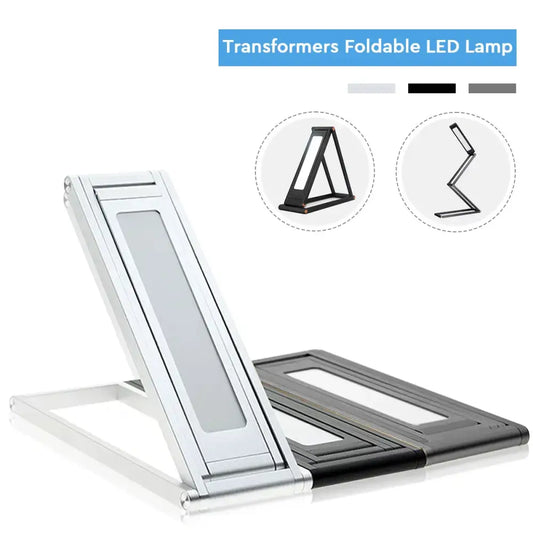 Silver metallic foldable dimmable led desk lamp with sleek minimalist design and adjustable stand for study room decorbites dimmable led