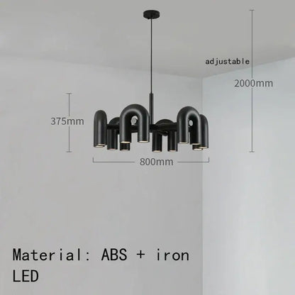 Black modern cirkus tube wall sconce with sleek u-shaped abs and iron design for minimalist bedroom reading light