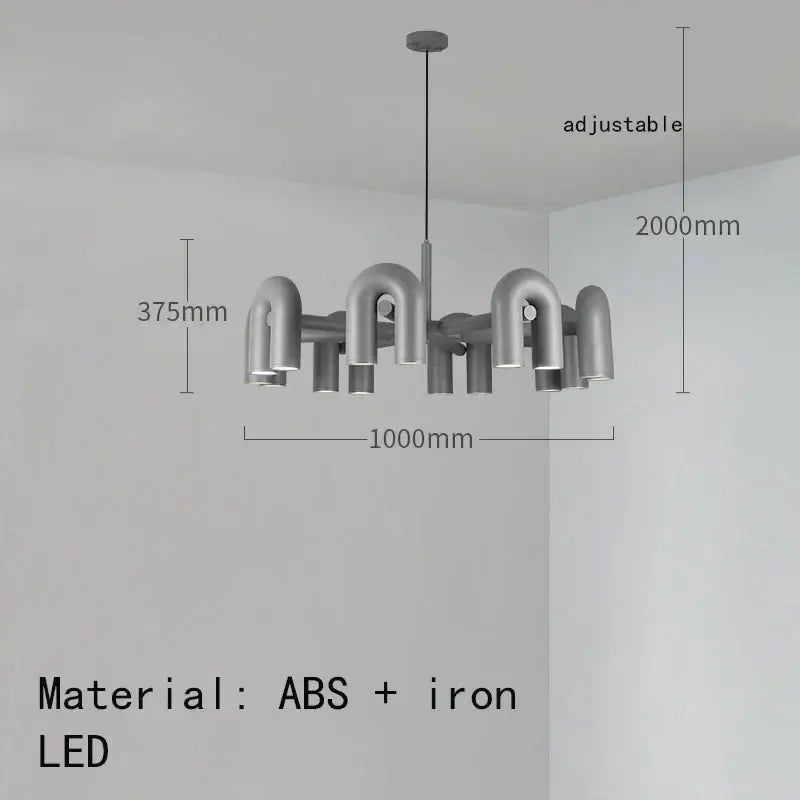 Modern silver u-shaped cirkus tube wall sconce made of abs and iron with led lighting for bedroom reading light