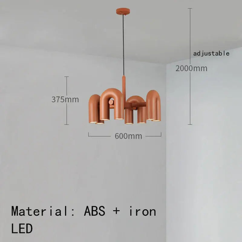 Modern terracotta cirkus tube wall sconce with sleek abstract abs and iron design for bedroom reading light
