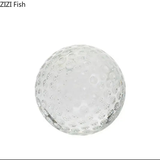 Minimalist transparent glass crystal ball desk decoration with textured dimpled surface for bedroom decor