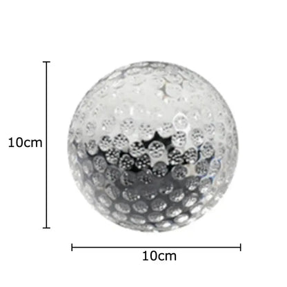 Minimalist 10cm silver textured crystal ball desk decoration with dimpled surface for bedroom decor