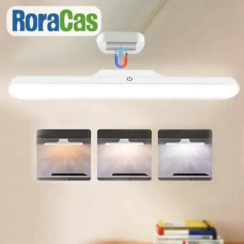 Minimalist white 30cm led night light with magnetic ceiling and wall-mounted table lamp featuring three brightness settings