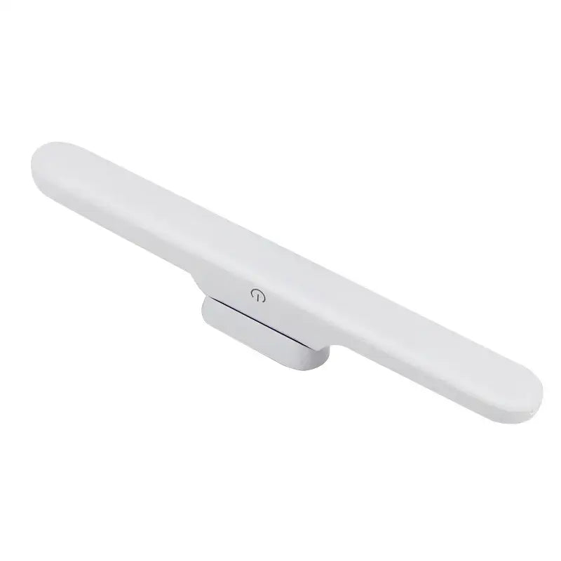Minimalist white 30cm led night light table lamp with sleek design and side power button for bedroom use