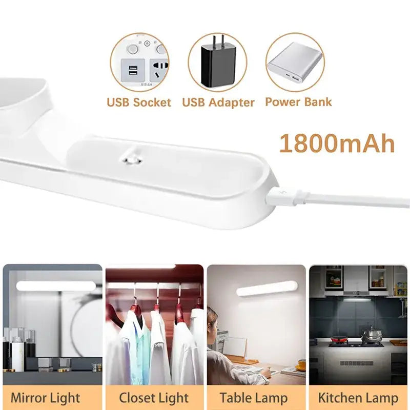 Minimalist white 30cm led night light table lamp with usb socket and power bank for versatile indoor use