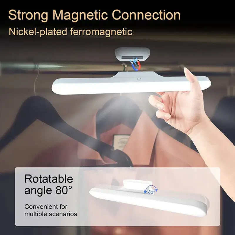 Minimalist white 30cm led night light table lamp with nickel-plated ferromagnetic magnetic connection and rotatable angle