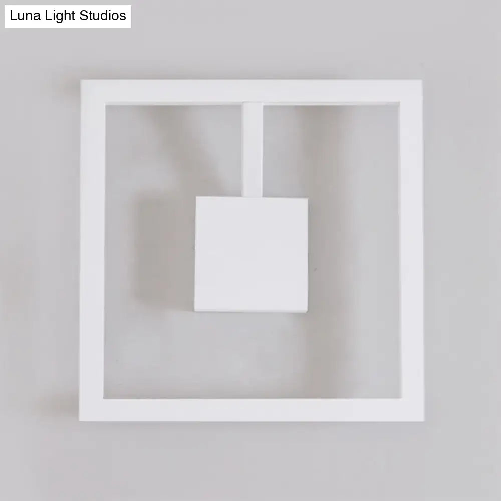 Minimalist white acrylic light fixture with modern geometric design and direct wired electric installation for bedroom use