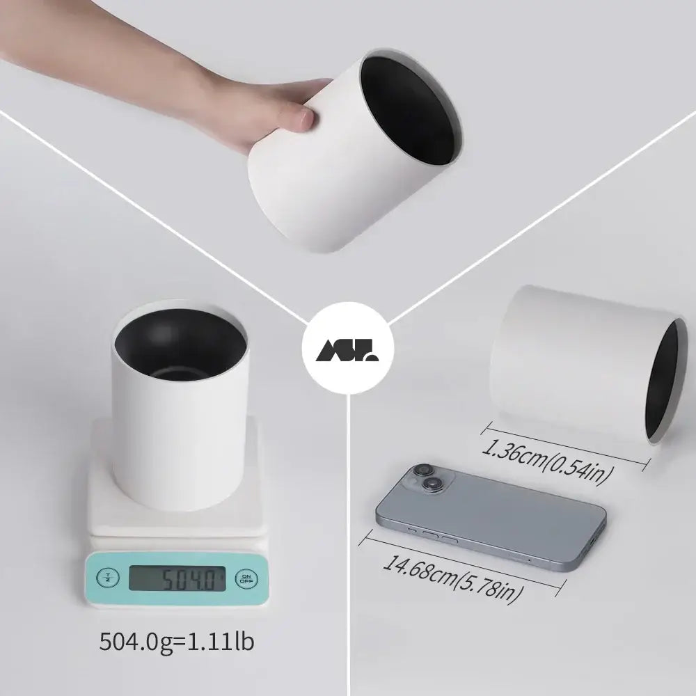 Minimalist white and black decorbites led ceiling light with a cylindrical container for small item storage