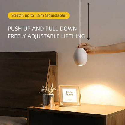 Minimalist white ceramic egg-shaped pendant light with adjustable height decorbites adjustable pendant light for kitchen spotlight