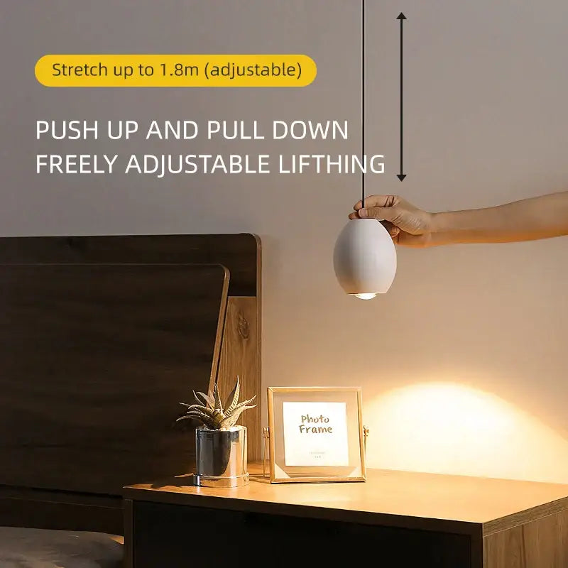 Minimalist white ceramic egg-shaped pendant light with adjustable height decorbites adjustable pendant light for kitchen spotlight