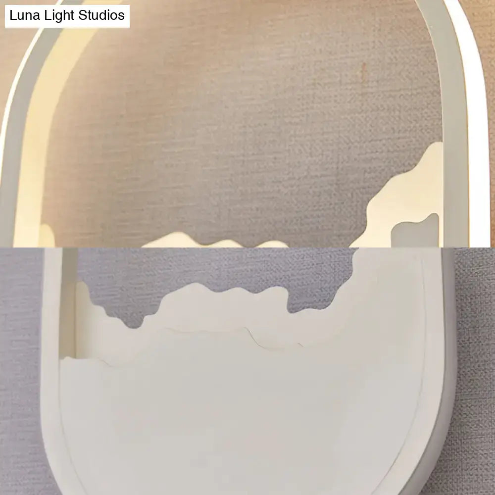 Minimalist white cloud led wall sconce wall lamp with modern acrylic curved design and soft ambient lighting 220v-240v 110v-120v
