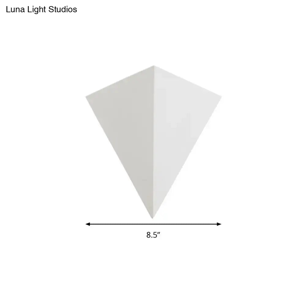 Minimalist white cone led wall lamp with smooth matte finish and 8.5-inch diameter base for living room decor