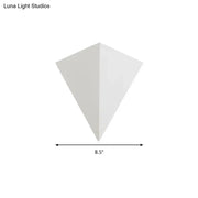 Minimalist white cone led wall lamp with smooth matte finish and 8.5-inch diameter base for living room decor