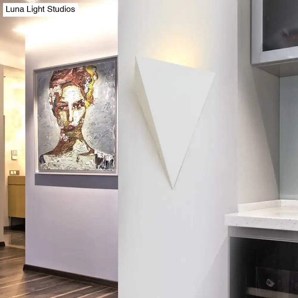 Minimalist white triangular cone led wall lamp designed as a stylish living room decor wall lamp