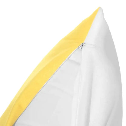 Minimalist white and yellow pillow cover with zipper closure for inflatable pillow core set of 4 bedroom inserts