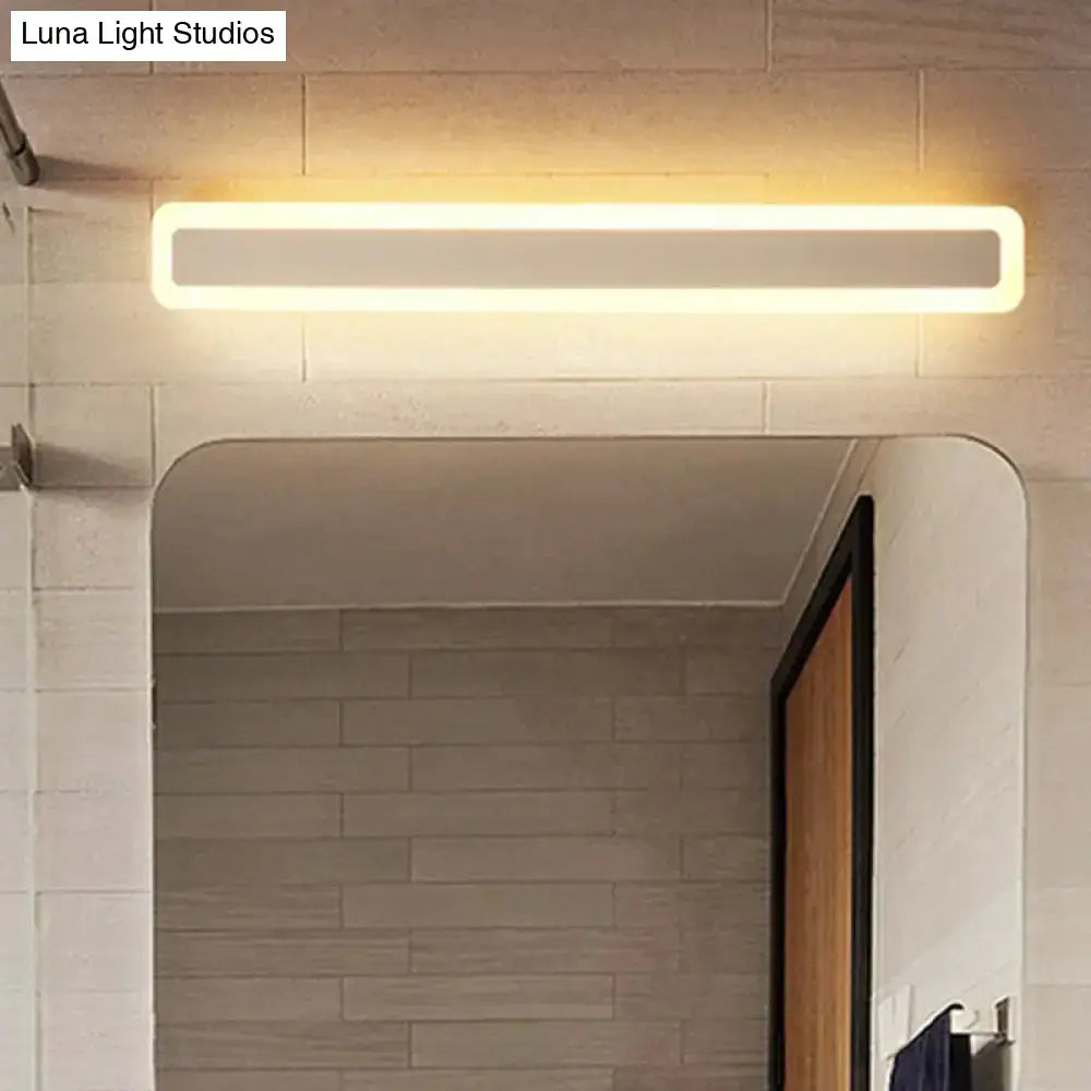 Minimalist white led vanity light bathroom wall sconce with sleek finish and warm third gear illumination