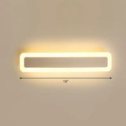 Minimalist white led vanity light bathroom wall sconce with sleek rectangular design and warm third gear glow