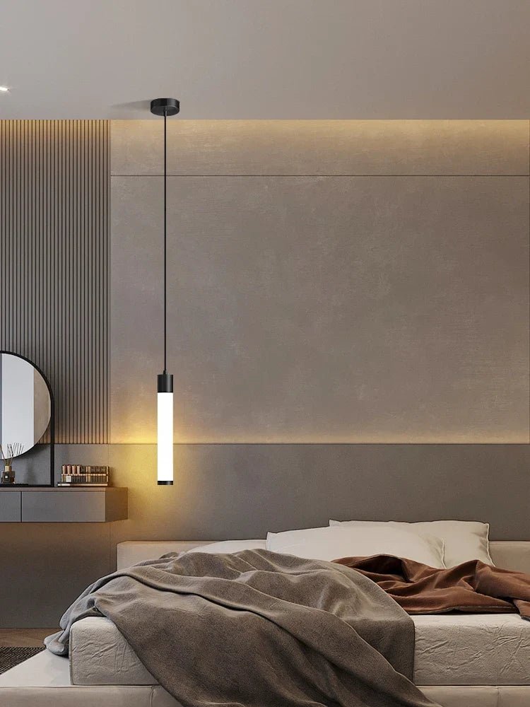 Minimalist White Linear Pendant Light In Aluminum - Decorbites