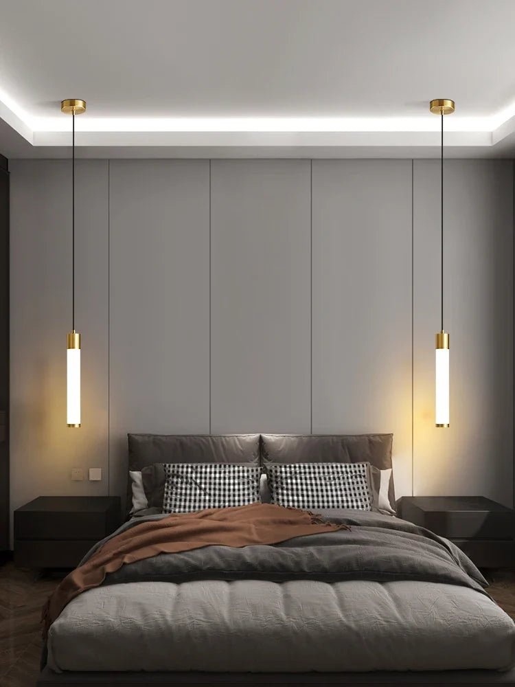 Minimalist White Linear Pendant Light In Aluminum - Decorbites