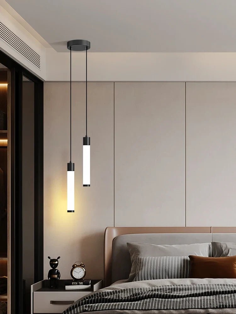 Minimalist White Linear Pendant Light In Aluminum - Decorbites