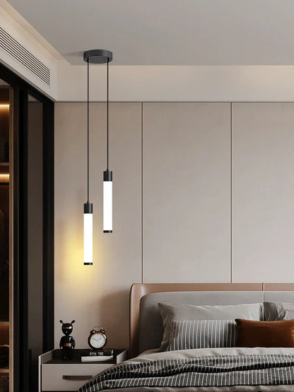 Minimalist White Linear Pendant Light In Aluminum - Decorbites