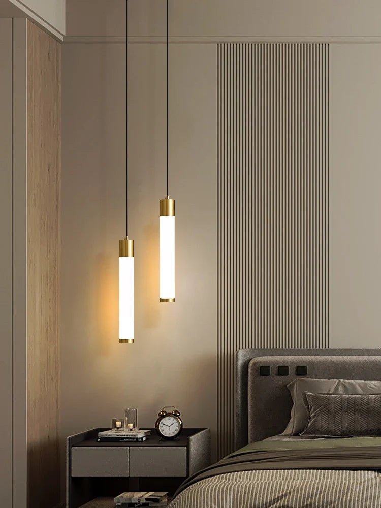 Minimalist White Linear Pendant Light In Aluminum - Decorbites