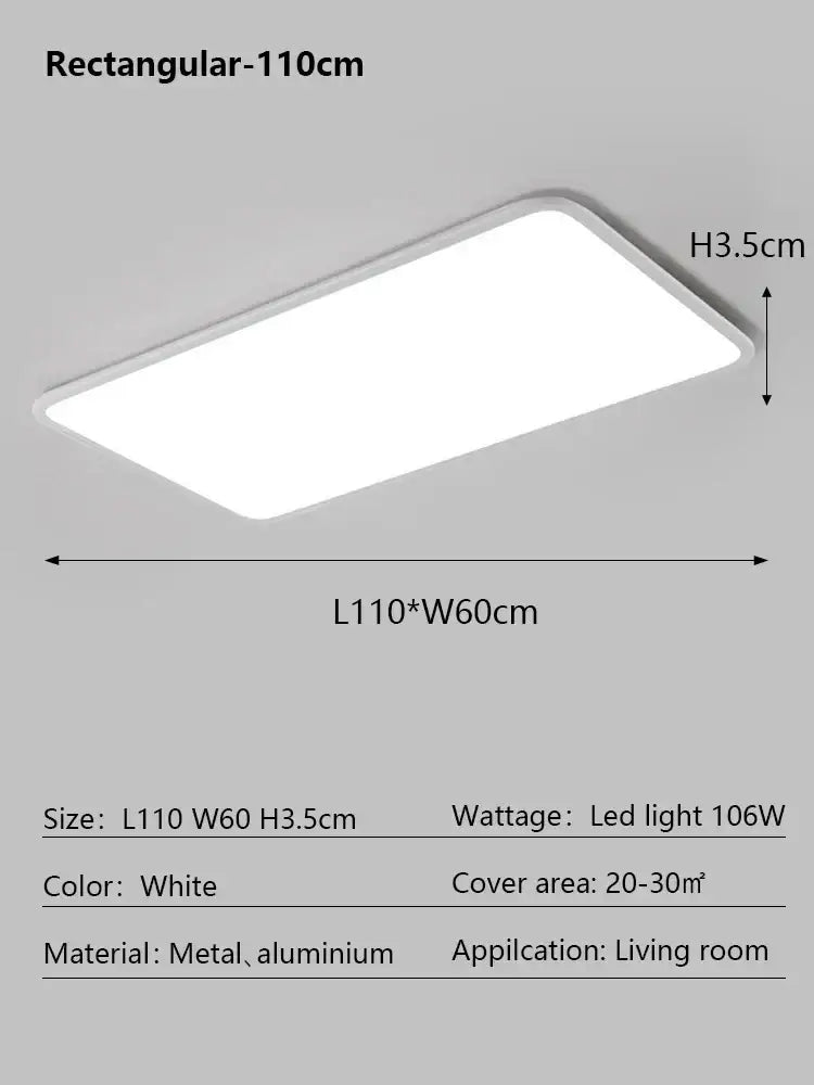 Minimalist white ultra thin led ceiling light with metal and aluminum frame for modern living room decorbites led ceiling