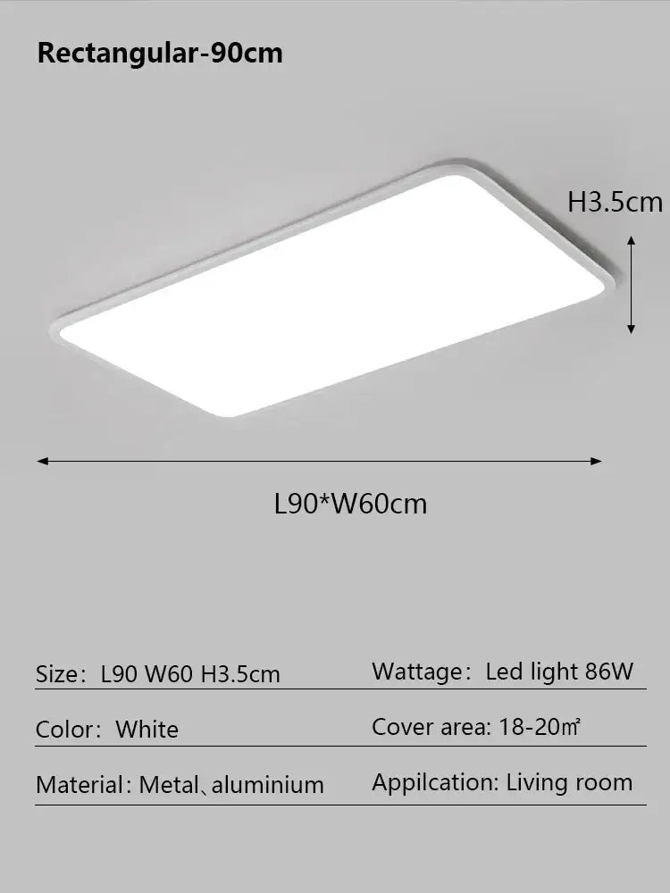 Minimalist white ultra thin led ceiling light with metal and aluminum frame for modern living rooms by decorbites ceiling light