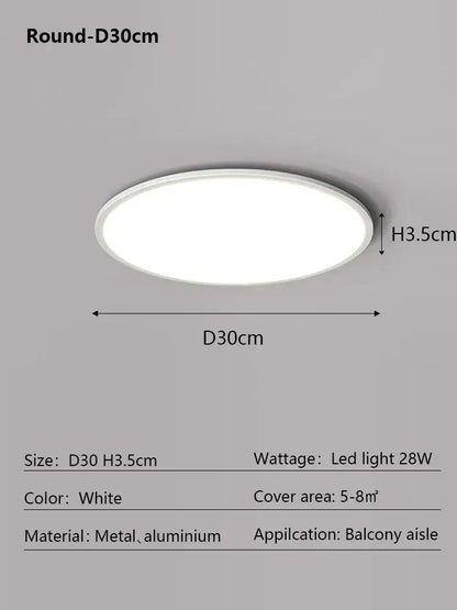 Minimalist white ultra thin led ceiling light with a sleek metal and aluminum frame, ideal for living room decorbites led ceiling