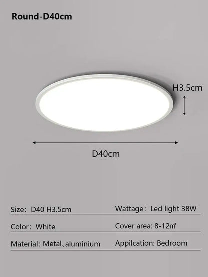Minimalist white ultra thin ceiling light with a sleek metal and aluminum frame for living room decorbites led ceiling light
