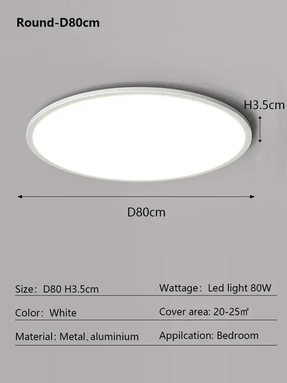 Minimalist white ultra thin led ceiling light with metal and aluminum frame for bedroom decorbites led ceiling use