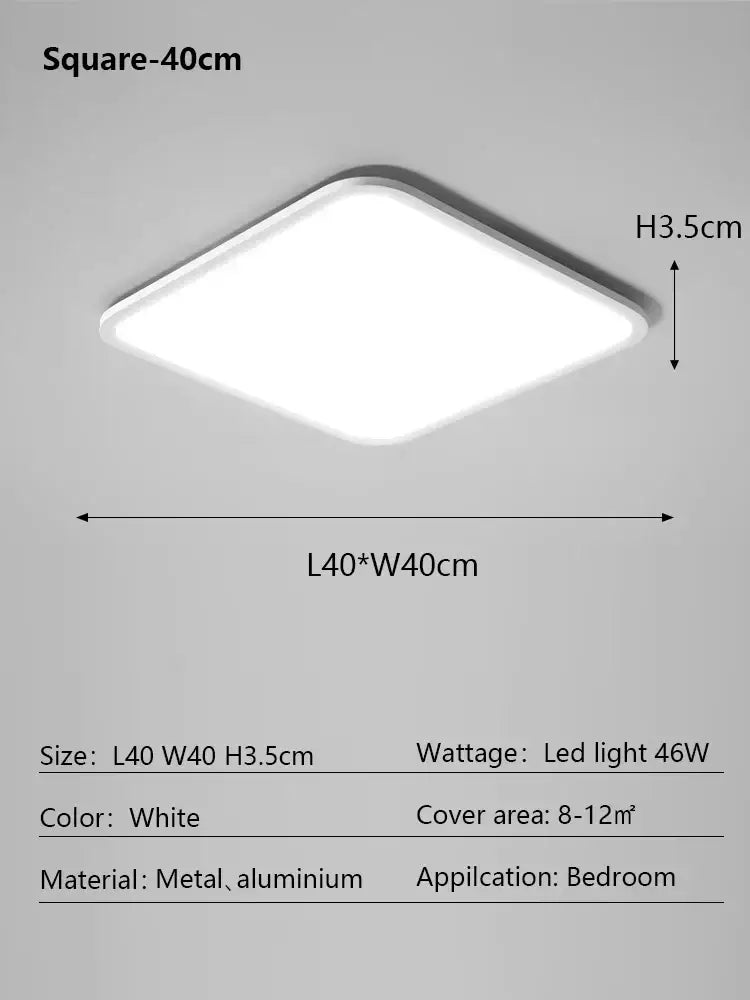 Minimalist white ultra thin led ceiling light with sleek metal and aluminum frame for modern bedroom decorbites led ceiling light