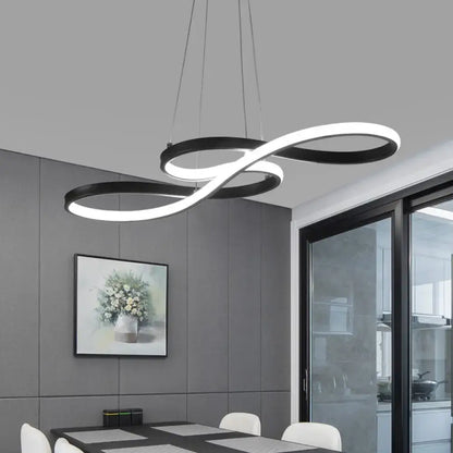 Decorbites™ minimalistic led infinity ceiling light with sleek black and white design and smooth led lighting