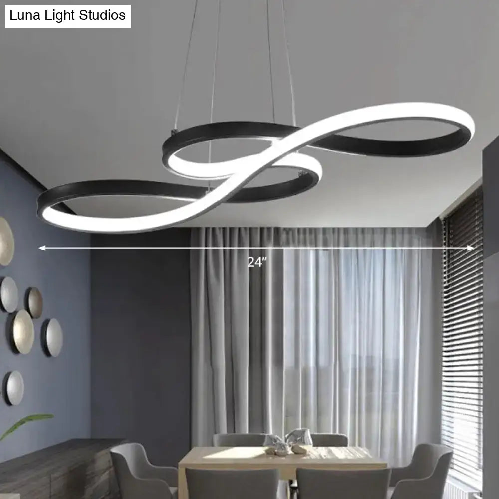 Modern infinity symbol pendant ceiling light with sleek black and white minimalistic led rings by decorbites™