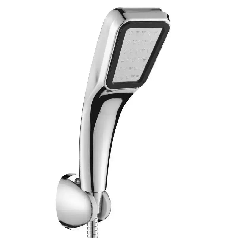 Modern abs chrome square rainfall shower head with chrome finish rectangular grid spray face and ergonomic handle
