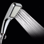 Modern abs chrome square shower head with a chrome square rainfall design and multiple water jets for bathroom use