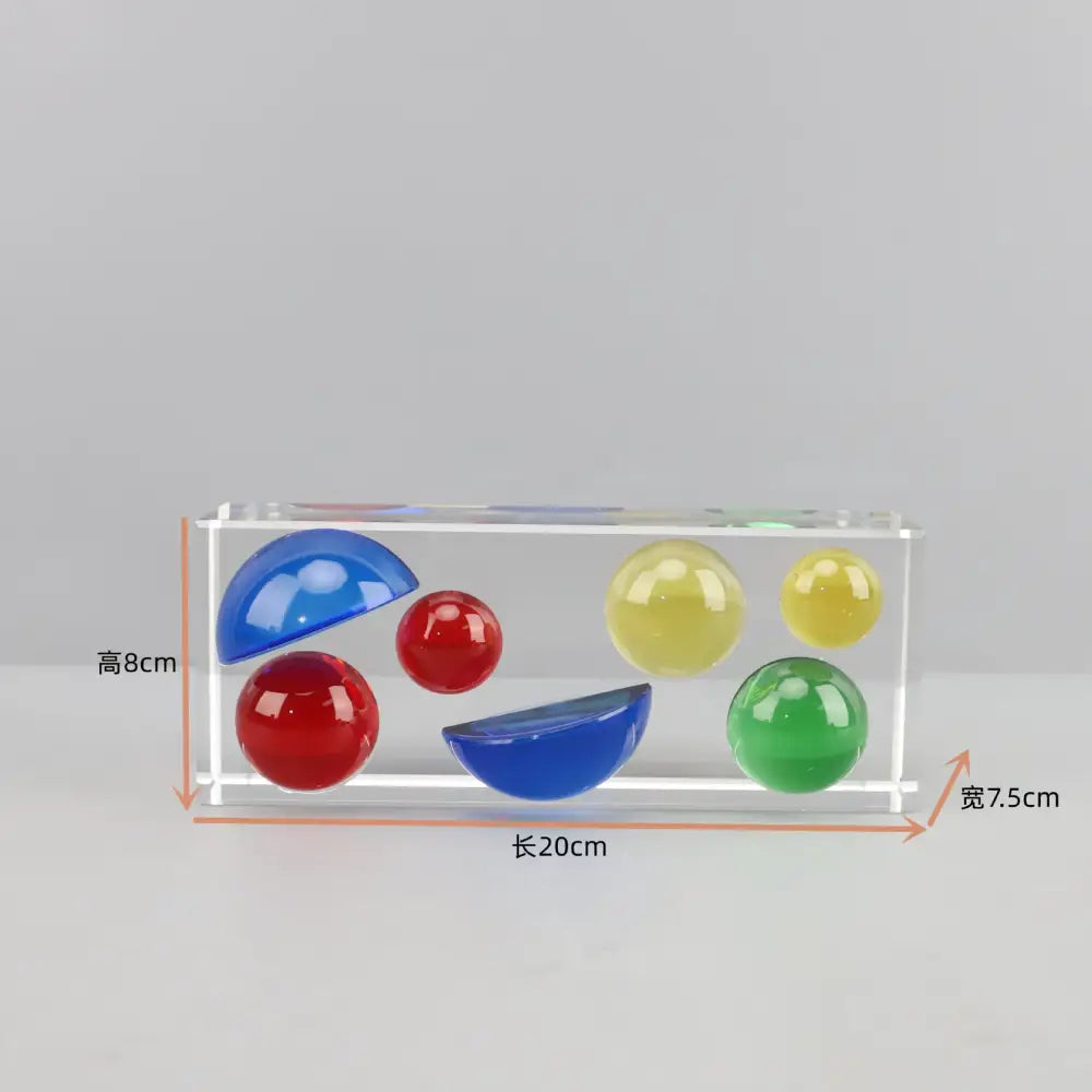 Modern acrylic crystal color sphere half round living room ornament with colorful decorbites crystal color spheres