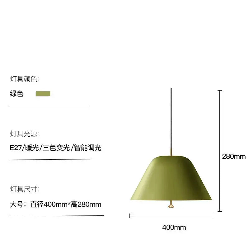 Modern acrylic green dimmable pendant lamp with olive green matte conical shade and brass hardware for kitchen decorbites acrylic green